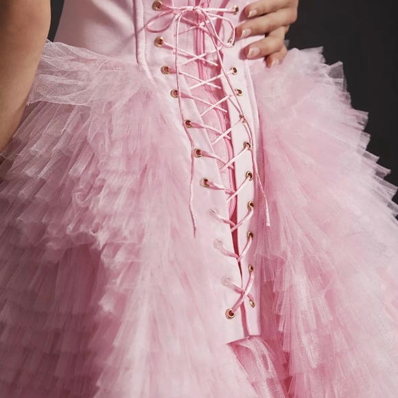 Anthropologie Morphine Fashion Tulle Roses Skirt - PINK - Picture 2 of 6